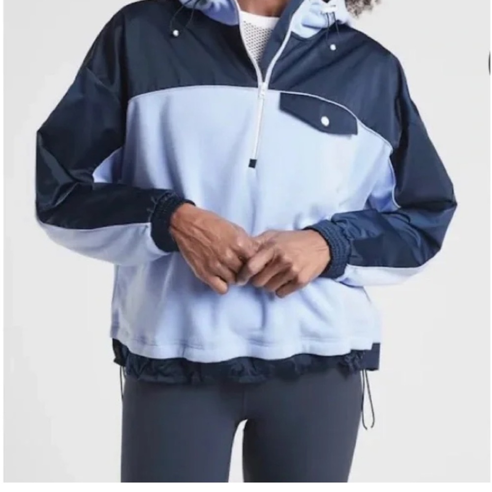 Athleta Zion Micro Fleece Two-Tone 1/2 Zip in Periwinkle